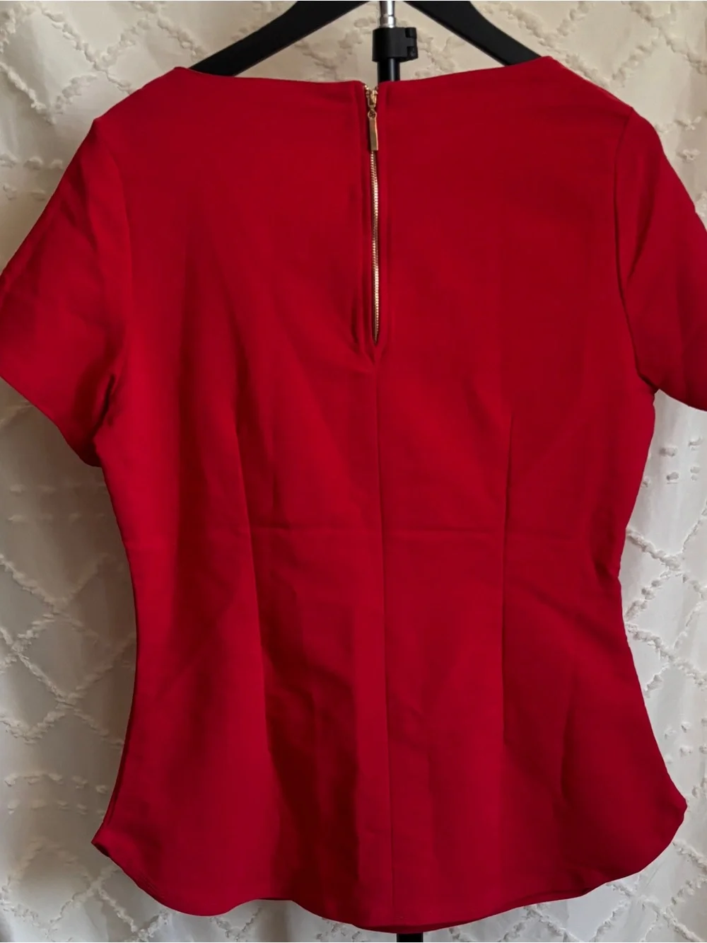 NWT ZNA Uniforms Red Asymmetrical Neck Stretch Scrub Top Women’s Size 10 - Picture 4 of 10